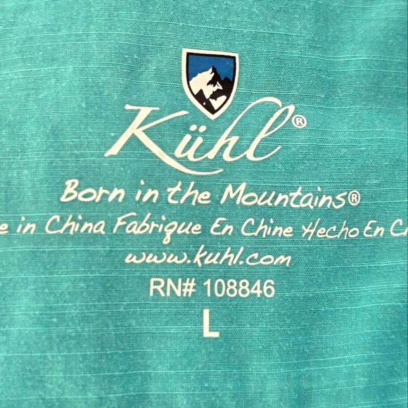 Kuhl Aqua Button-Up Women's Top Blouse Roll Tab 3/4 Sleeves Size L - Picture 9 of 9